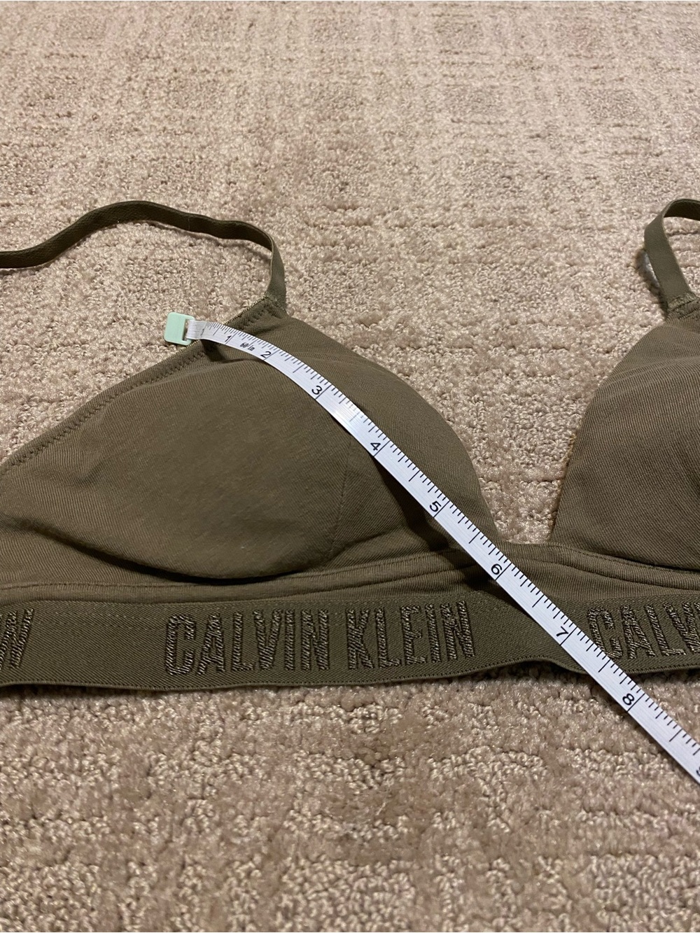 {Calvin Klein} Cotton Sport Bra | Olive Green ~ Size Small - Picture 10 of 15